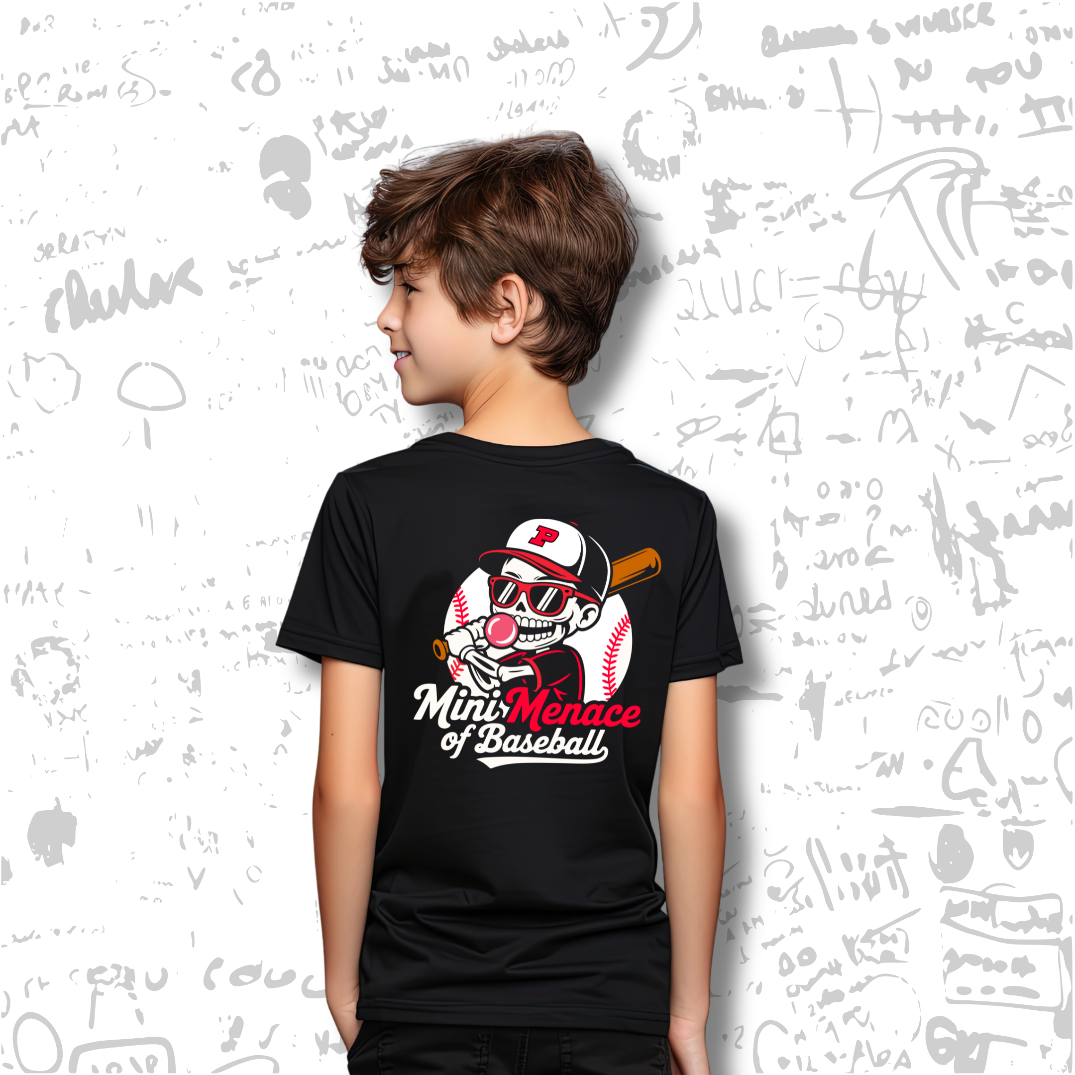 Mini Menace OG Tee – Skull Bubblegum Edition
