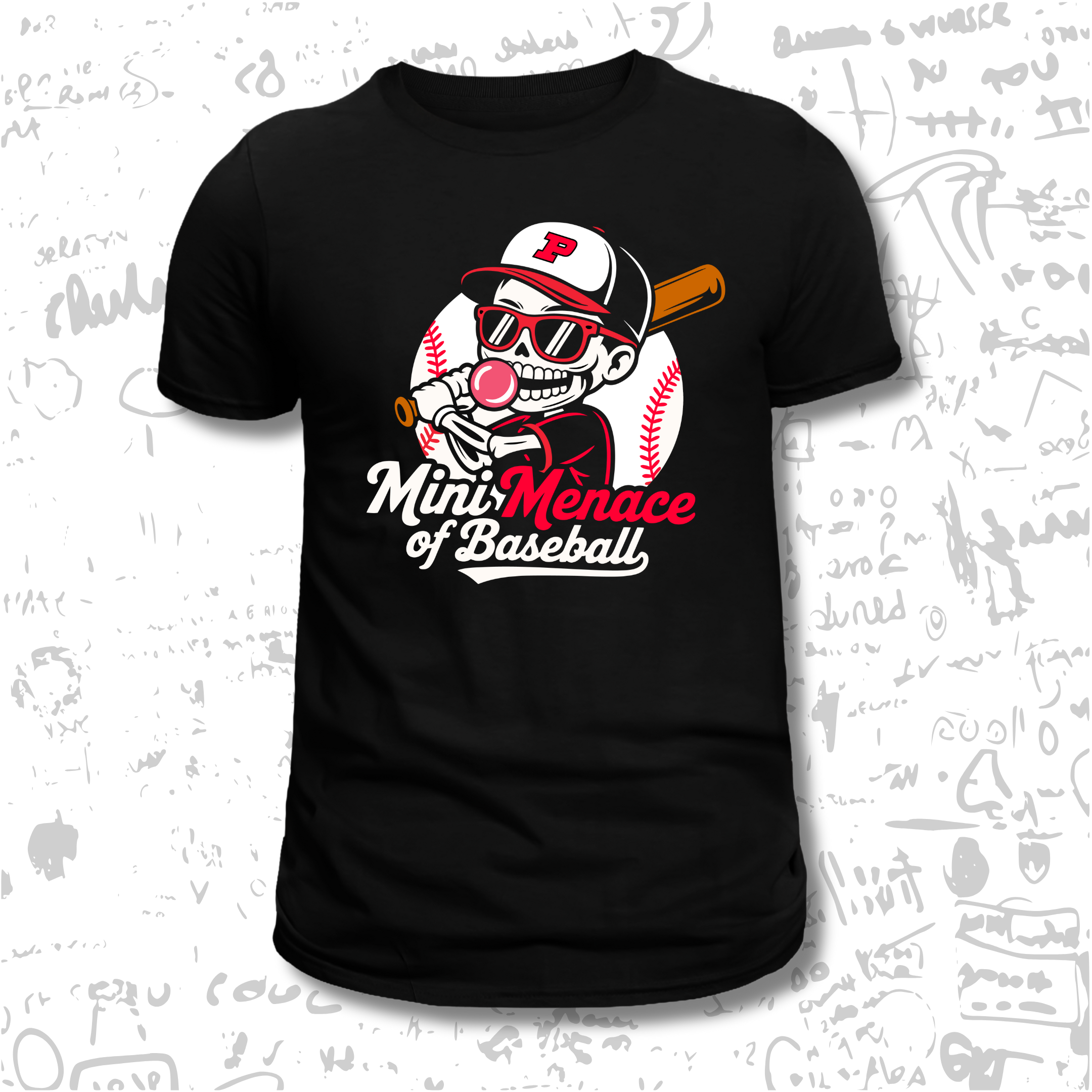 Mini Menace OG Tee – Skull Bubblegum Edition