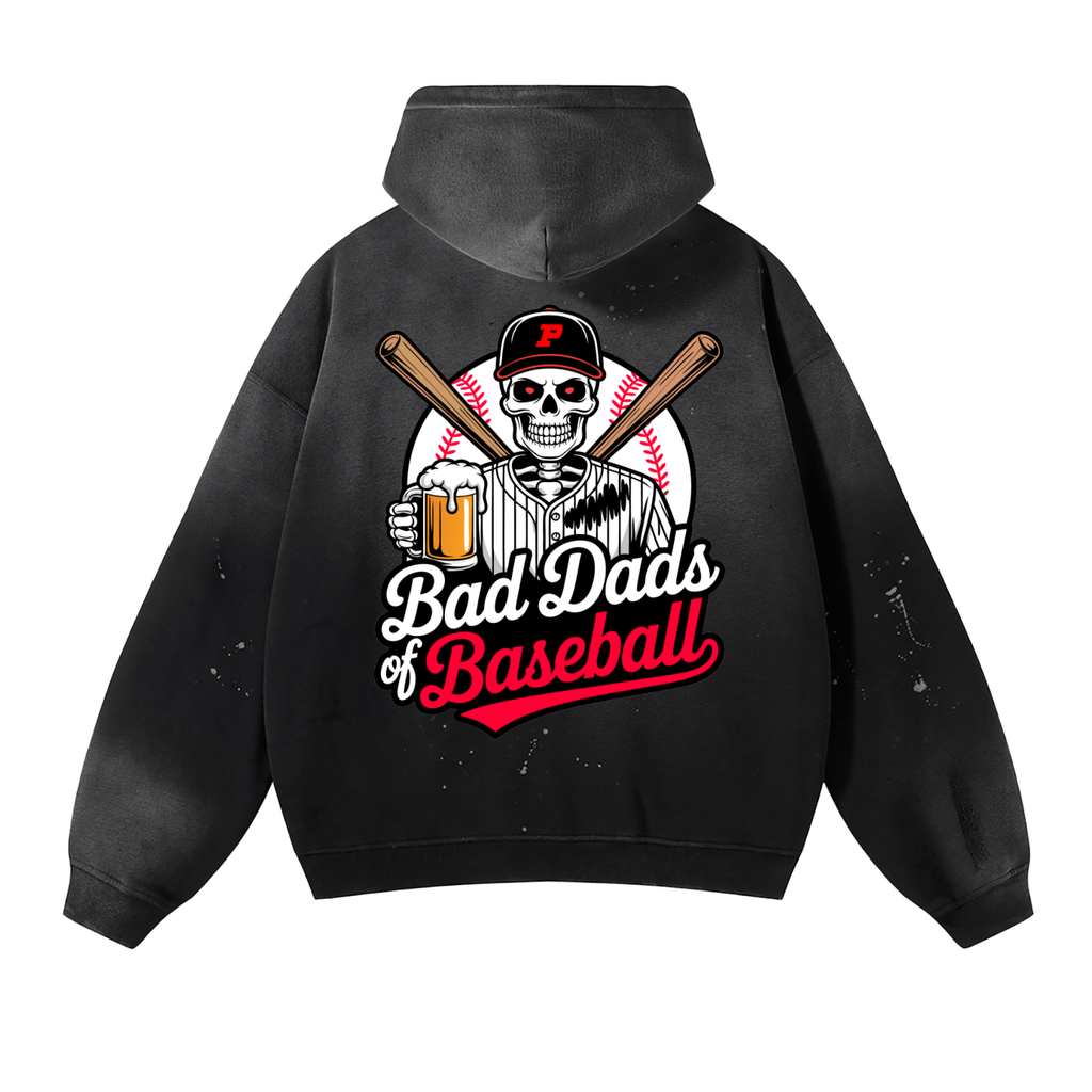 Vintage Washed Frayed Fleece Hoodie